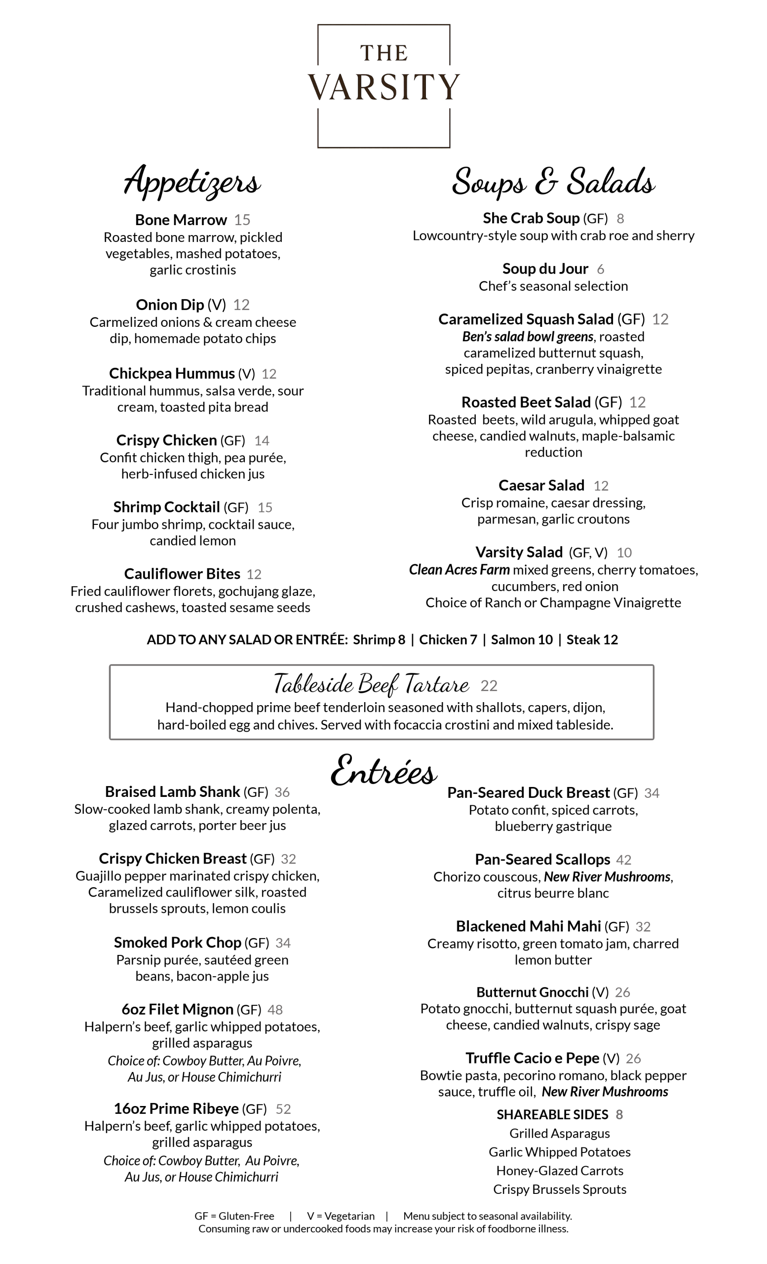 UPDATE DINNER MENU 10_7_25